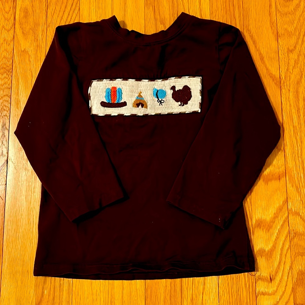 Smocked Thanksgiving long sleeve shirt — Size 6
